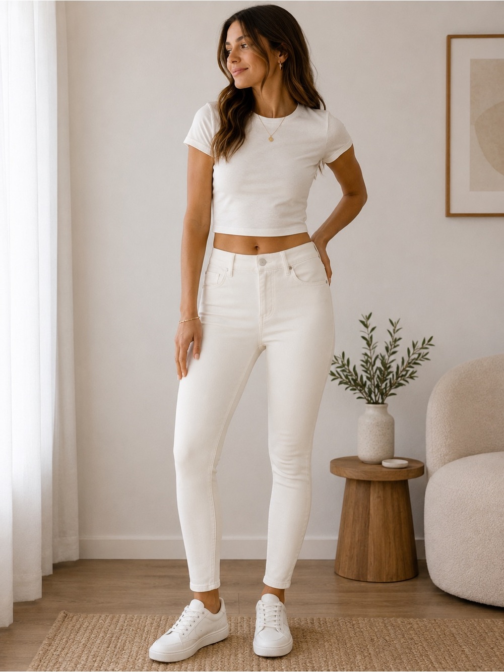 SPANX White Jeggings Size Medium | High Rise Stretch Skinny Pants
